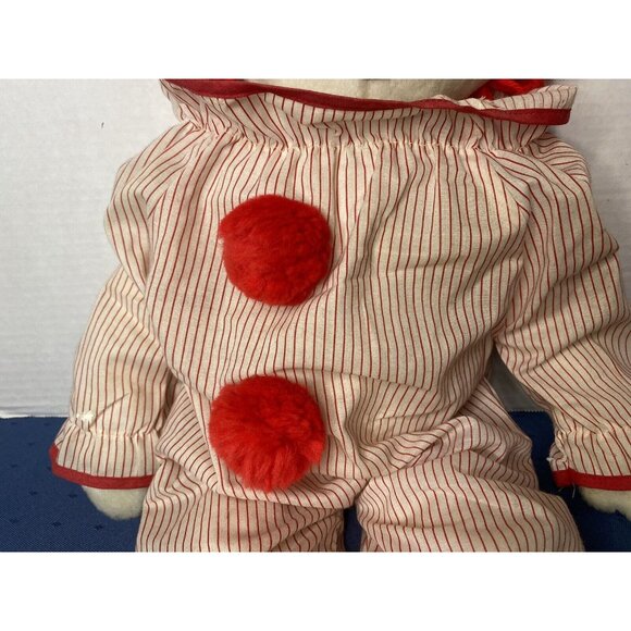 Vintage Eden Clown Doll Plush With Striped Suit & Yellow Hat RARE 14" - Picture 4 of 11